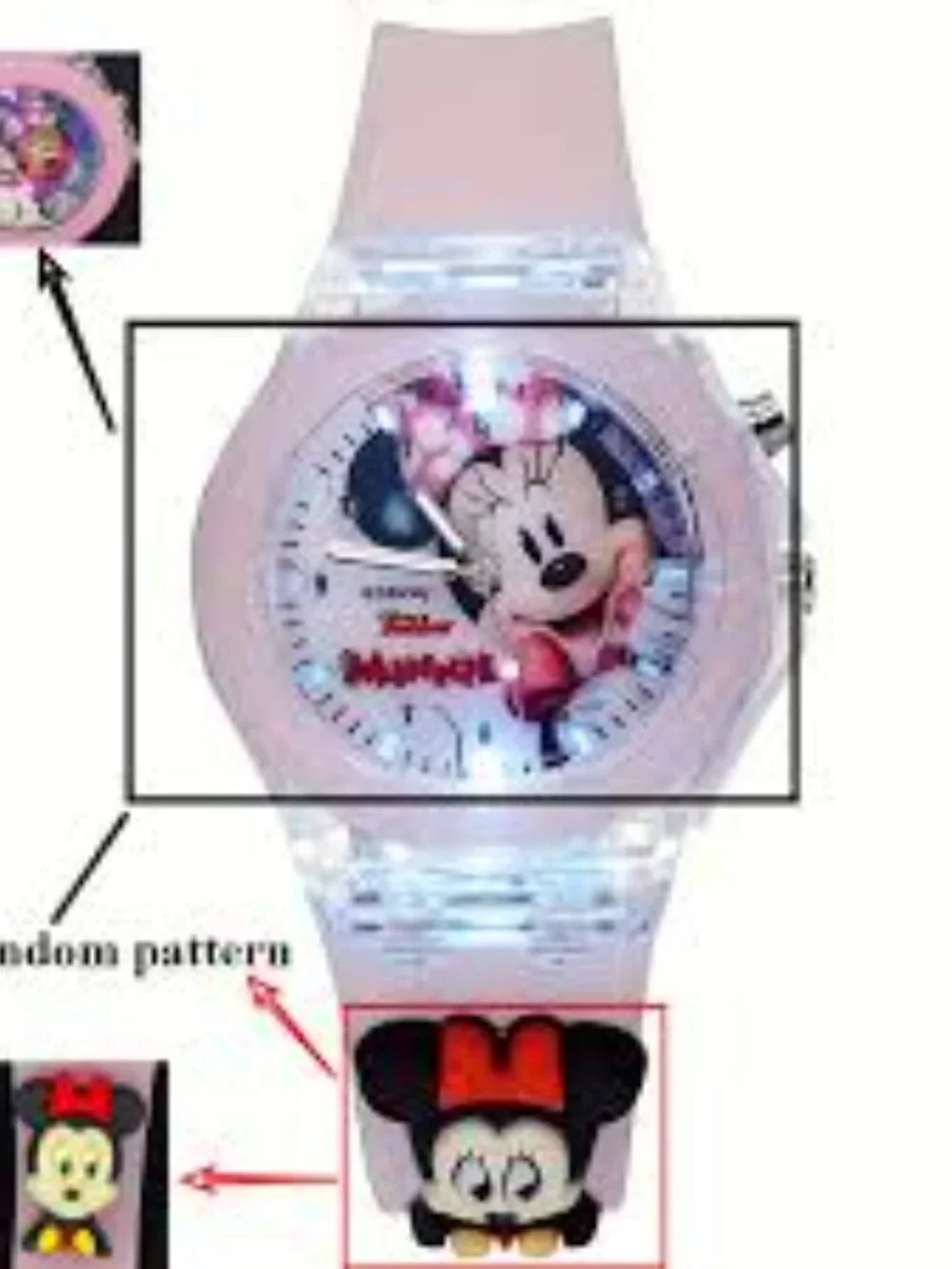 Minnie Mouse Mini Crossbody Flap Purse & Light-up Analog Watch Bundle